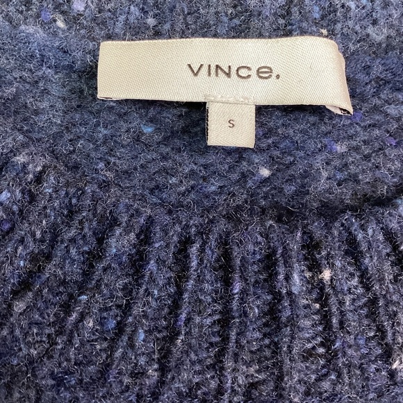 VINCE Speckled Wool Alpaca Blend Crew Sweater Blue Women Small - Picture 8 of 10